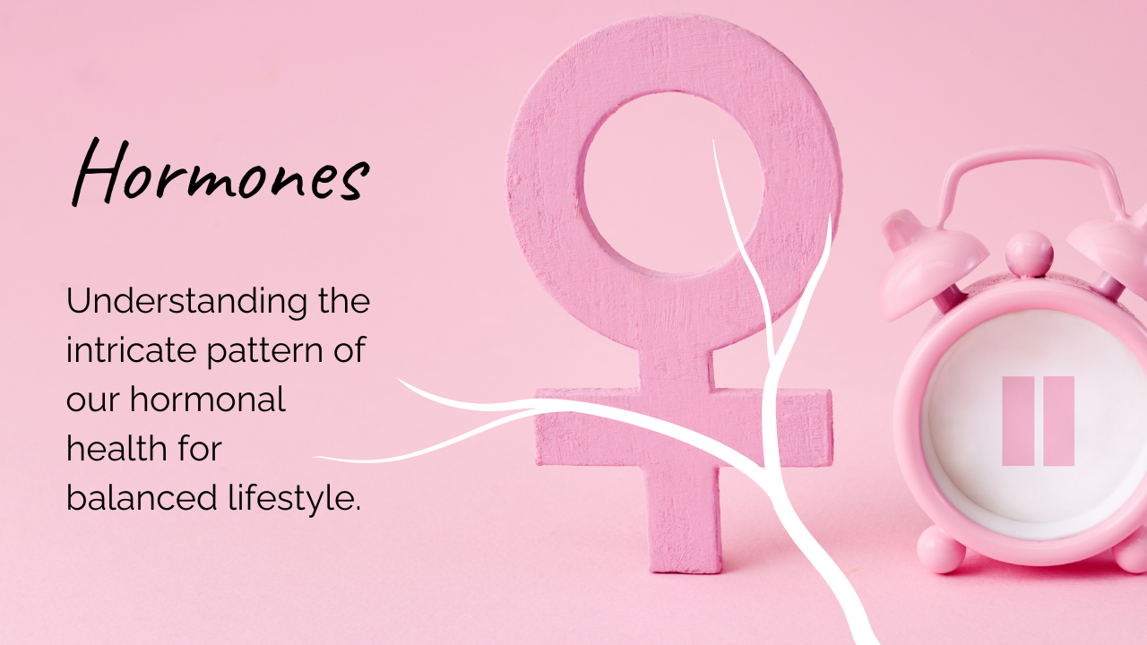pink abstract hormonal health clock and female hormone symbol representing hormonal balance and cycle wellness